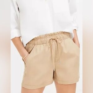 Loft Size Small Women's Tan Paperbag Drawstring Short Waist 32 Inseam 3